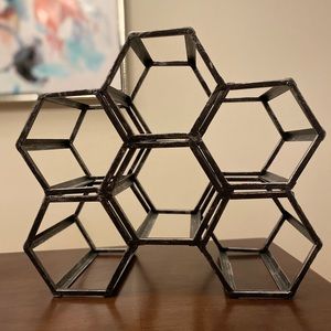 Black Hexagonal Wine Rack